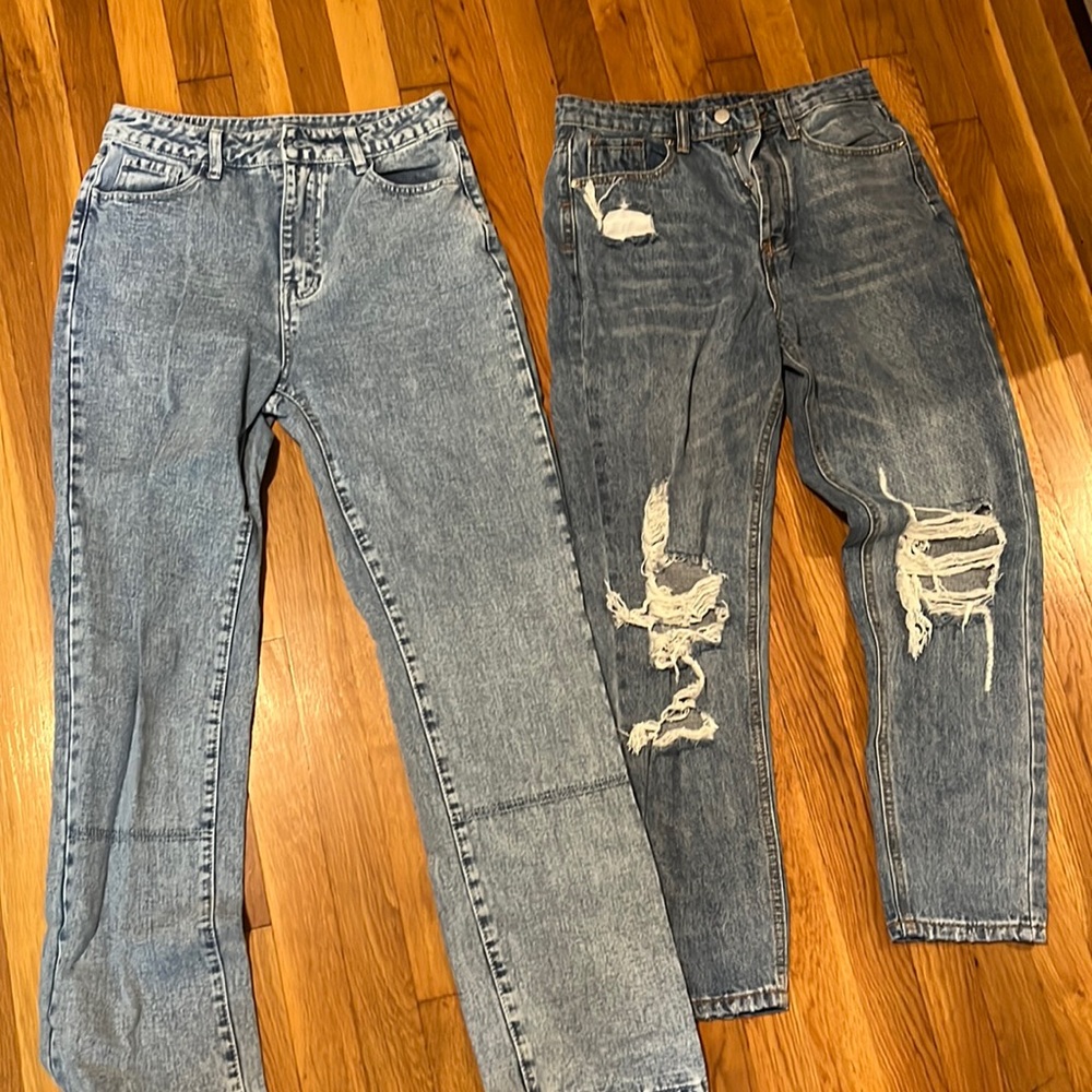2 small Shein straight leg jeans